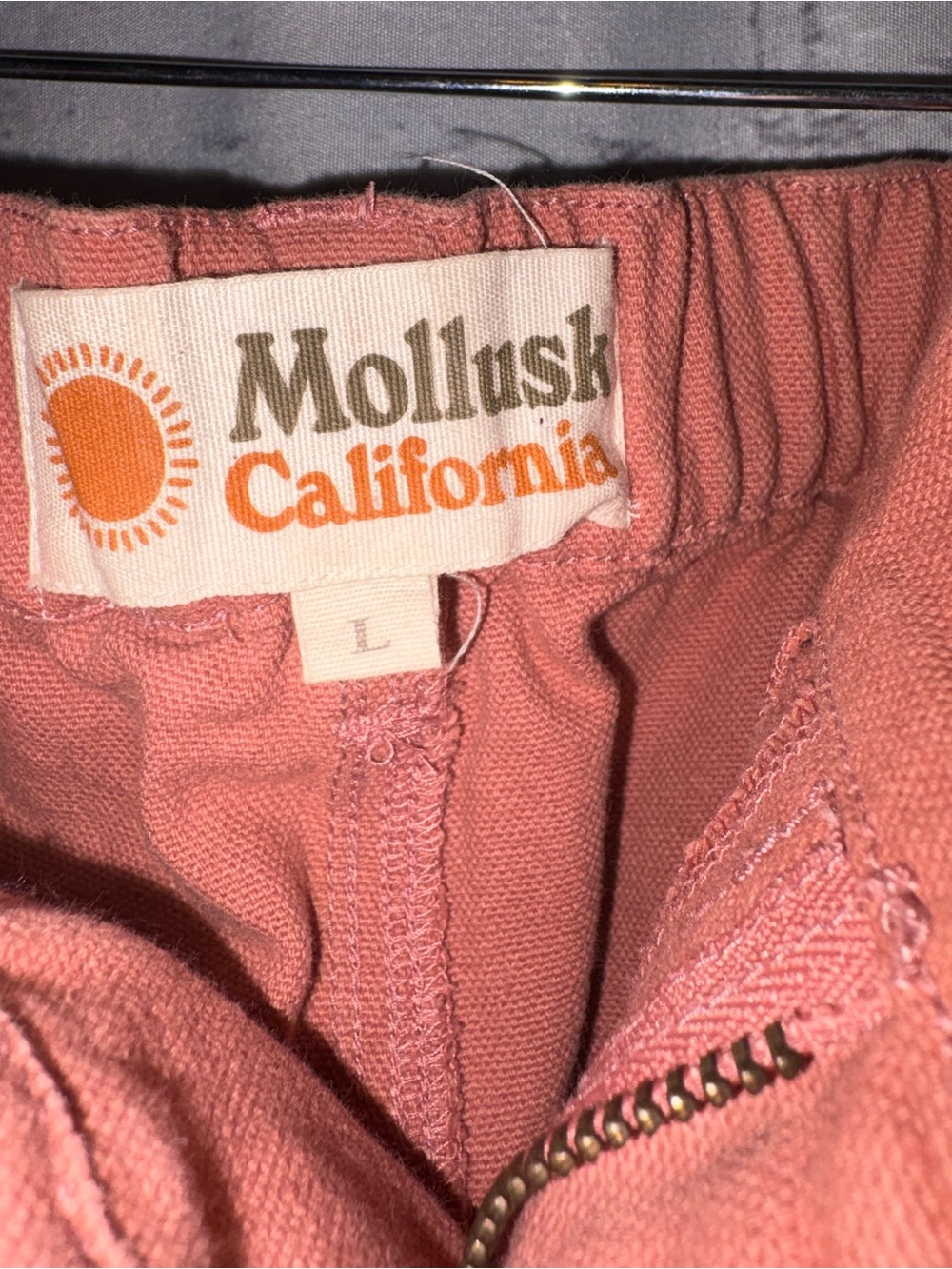 Mollusk California Fall Orange Painter Pants Raw Hem High Waisted Jeans Size L - Picture 3 of 12